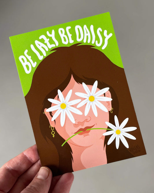 be lazy be daisy | Postkarte